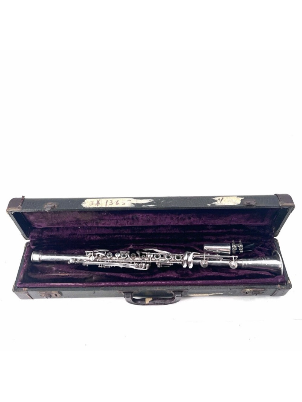 Antique Circa 1940s Cundy-Bettoney Three Star Metal Clarinet With Case